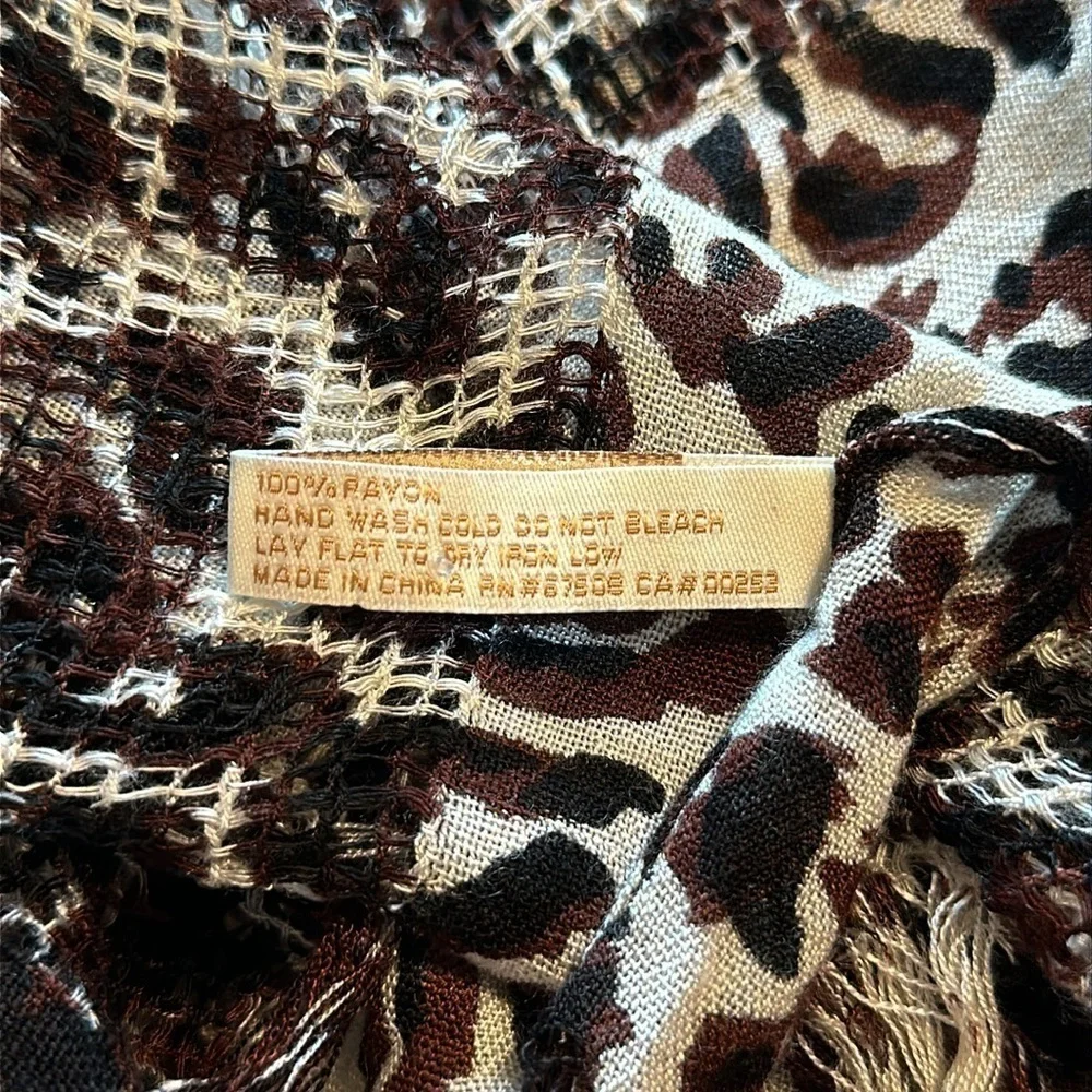 Collections Eighteen Animal Print Scarf with Fringe